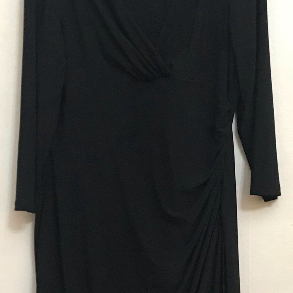 Lauren by Ralph Lauren 3/4-Sleeve Ruched Jersey Dress